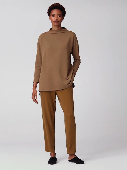 Cozy Brushed Terry Funnel Neck Tunic | EILEEN FISHER Cozy Brushed Terry Funnel Neck Tunic | EILEEN FISHER