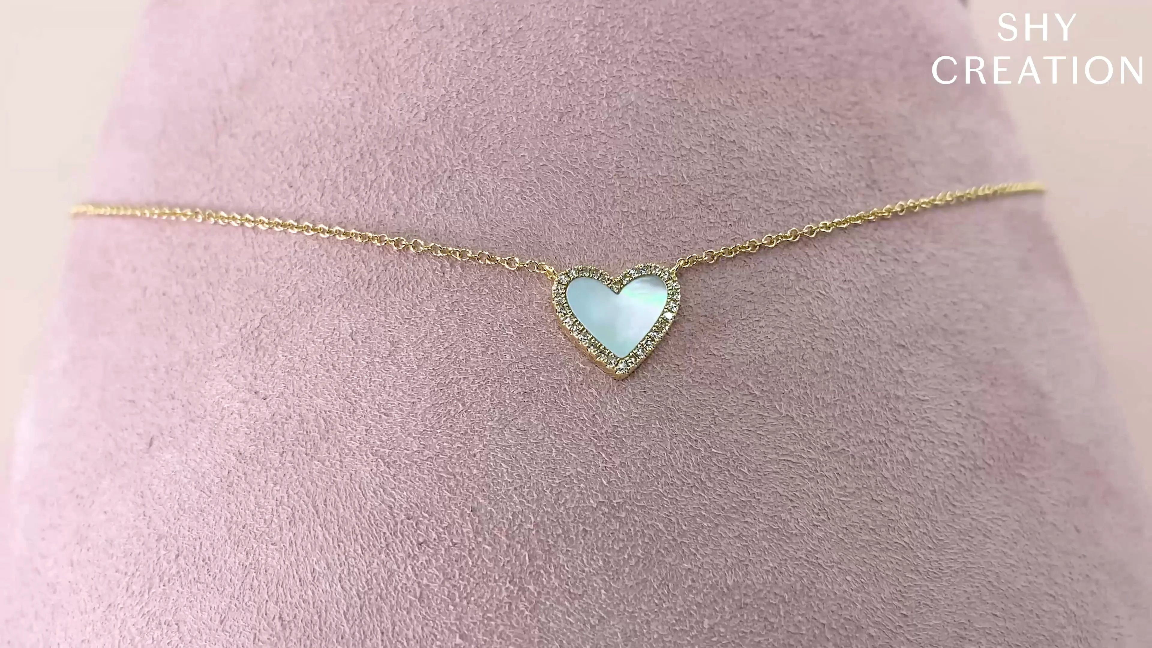 0.09CT DIAMOND & 0.56CT MOTHER OF PEARL HEART NECKLACE – Shy
