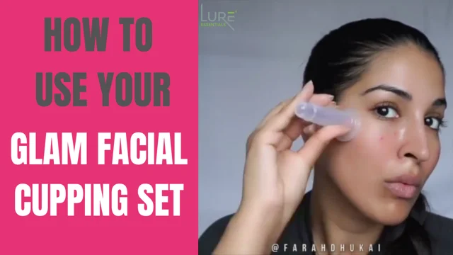 LURE Essentials GLAM Face Cupping Set Facial Set with Silicone Brush, Anti-Aging Face Lift Cupping Massage