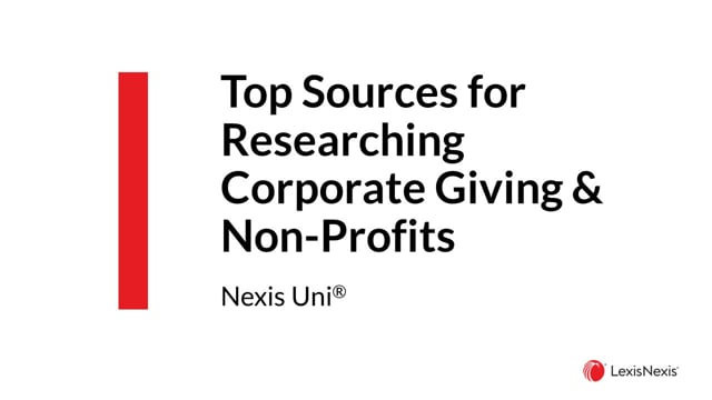 Top Sources for Researching Corporate Giving & Non-Profits -20201013 UNI ES WB
