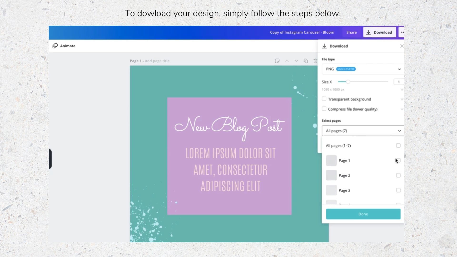 Downloading your template on Vimeo