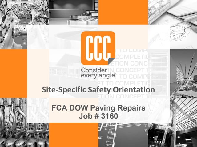 3160 FCA DOW Paving Repairs Site-Specific Safety Orientation