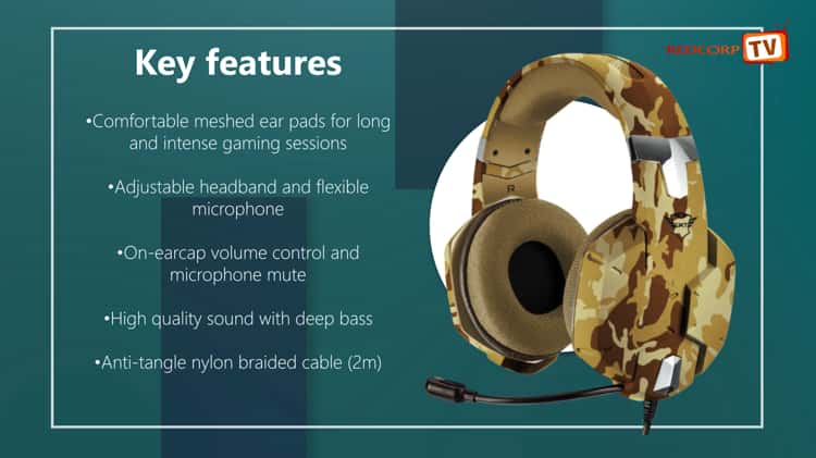 Trust GXT 322D Carus Gaming Headset Desert Camo