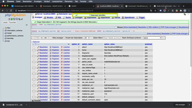 Übung mit MAMP Kostenlos – Mehrere Wordpress & Limitierungen