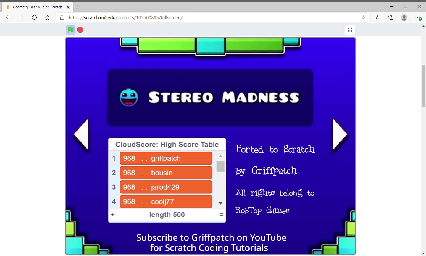 Geometry dash v1 5 on scratch on vimeo