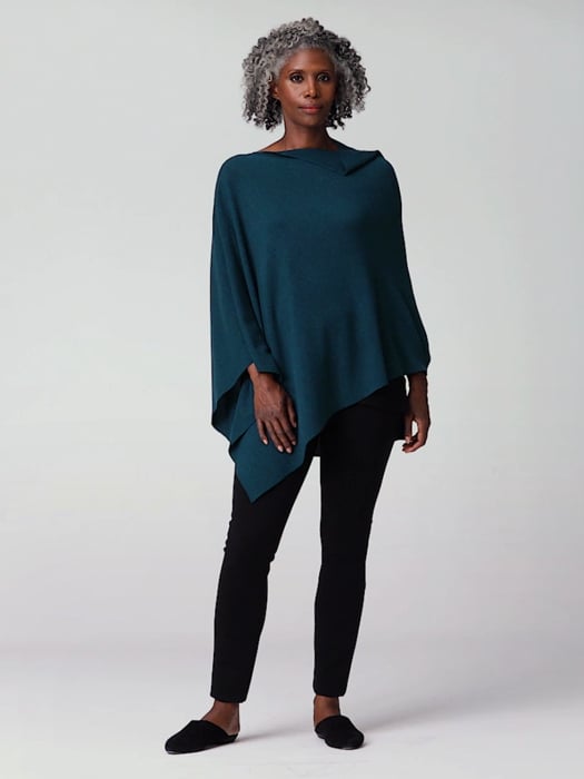 Merino Links Poncho in Regenerative Wool | EILEEN FISHER