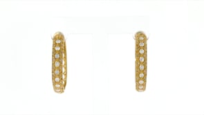 1.00 ct. t.w. Diamond Hoop Earrings in 18kt Gold Over Sterling. 1"