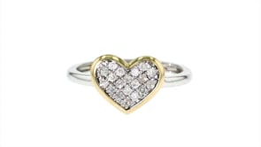 .25 ct. t.w. Diamond Heart Ring in Sterling Silver and 14kt Yellow Gold