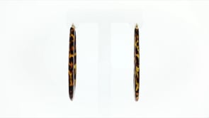 Italian Leopard-Print Enamel Hoop Earrings in 18kt Gold Over Sterling. 1 3/4"