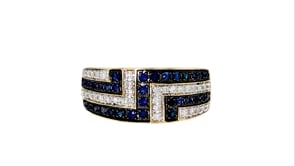 .30 ct. t.w. Sapphire and .15 ct. t.w. Diamond Ring in 14kt Yellow Gold