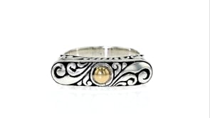 Sterling Silver Bali-Style Ring with 14kt Yellow Gold