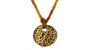 Italian Leopard Murano Glass Multi-Strand Necklace with 18kt Gold Over Sterling