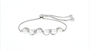 5.5-6mm Cultured Pearl Bolo Bracelet in Sterling Silver