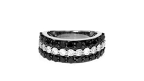 3.00 ct. t.w. Black and White Diamond Ring in Sterling Silver