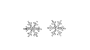 .15 ct. t.w. Diamond Snowflake Stud Earrings in 14kt White Gold