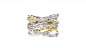 .25 ct. t.w. Diamond Highway Ring in Sterling Silver and 18kt Gold Over Sterling