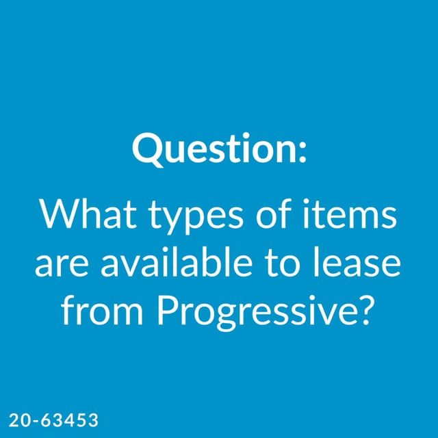 What items do not qualify for Progressive Leasing?