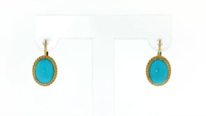 Turquoise Drop Earrings in 14kt Yellow Gold