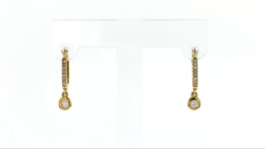 .14 ct. t.w. Diamond Charm Petite Hoop Earrings in 14kt Yellow Gold. 5/8"