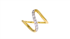 .25 ct. t.w. Diamond Wave Ring in 18kt Gold Over Sterling