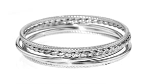 Sterling Silver Jewelry Set: Five Bangle Bracelets