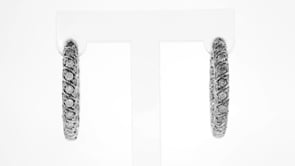 2.00 ct. t.w. Diamond Inside-Outside Hoop Earrings in Sterling Silver. 7/8"