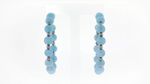 40.00 ct. t.w. Aquamarine C-Hoop Earrings in Sterling Silver. 1 3/4"