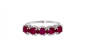 1.20 ct. t.w. Ruby and .10 ct. t.w. White Zircon Ring in Sterling Silver