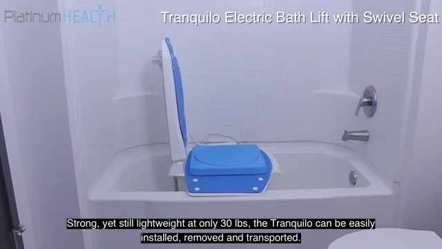 Tranquilo Premium Electric Bath Lift with Padded, SAFESWIVEL Rotating -  Platinum Health Group