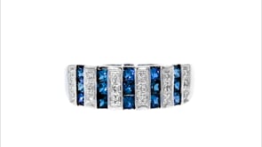 .80 ct. t.w. Sapphire and .12 ct. t.w. Diamond Ring in 14kt White Gold