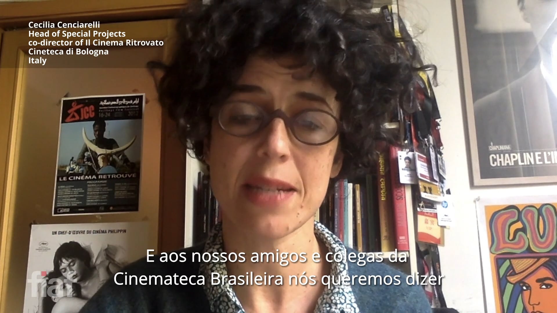 Video messages celebrating the Cinemateca Brasileira: Cecilia Cenciarelli