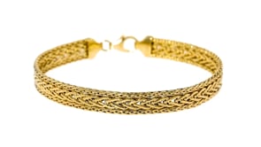 Italian 18kt Yellow Gold Three-Row Flat Wheat-Link Bracelet