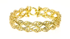 Italian 14kt Yellow Gold Double-Row Link Bracelet