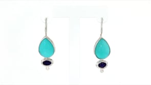 Amazonite and Lapis Drop Earrings in Sterling Silver