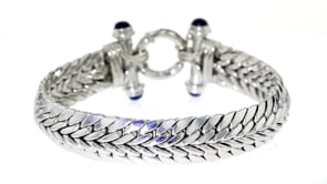 Sterling Silver Wheat-Link Bracelet with Lapis
