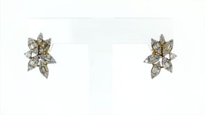 .55 ct. t.w. Diamond Floral Earrings in 14kt Yellow Gold