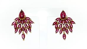 Pink Topaz Drop Earrings in 18kt Gold Over Sterling