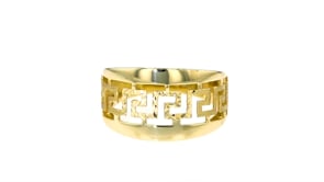 14kt Yellow Gold Open-Space Greek Key Ring