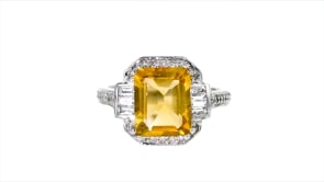 2.80 Carat Citrine, .32 ct. t.w. Diamond and .10 ct. t.w. White Topaz Ring in Sterling Silver