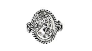 Italian Sterling Silver Cameo-Inspired Ring