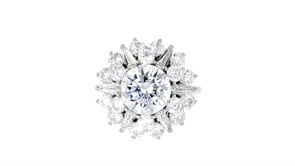5.00 ct. t.w. CZ Starburst Ring in Sterling Silver