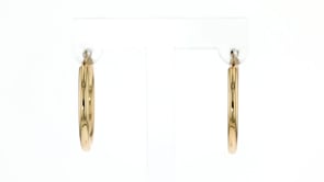 2.5mm 14kt Yellow Gold Hoop Earrings. 1"