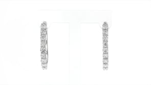 3.00 ct. t.w. Diamond Hoop Earrings in 14kt White Gold. 1"