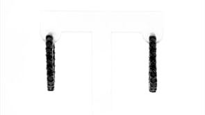2.00 ct. t.w. Black Diamond Inside-Outside Hoop Earrings in Sterling Silver. 3/4"
