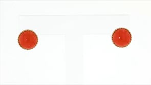 Coral Stud Earrings in 14kt Yellow Gold