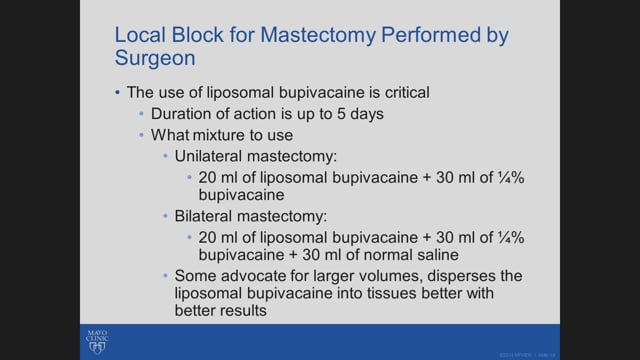 Blocks for Mastectomies