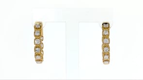 1.33 ct. t.w. Diamond Inside-Outside Hoop Earrings in 14kt Yellow Gold. 7/8"