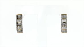 .50 ct. t.w. Diamond Oval Hoop Earrings in 14kt Yellow Gold. 1/2"