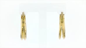 14kt Yellow Gold Double-Hoop Earrings. 1"
