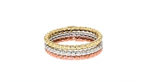 14kt Tri-Colored Gold Jewelry Set: Three Roped Bands